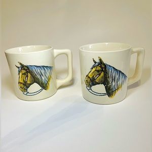 Vintage Equestrian Horse Head Mugs Coffee/Tea (2)